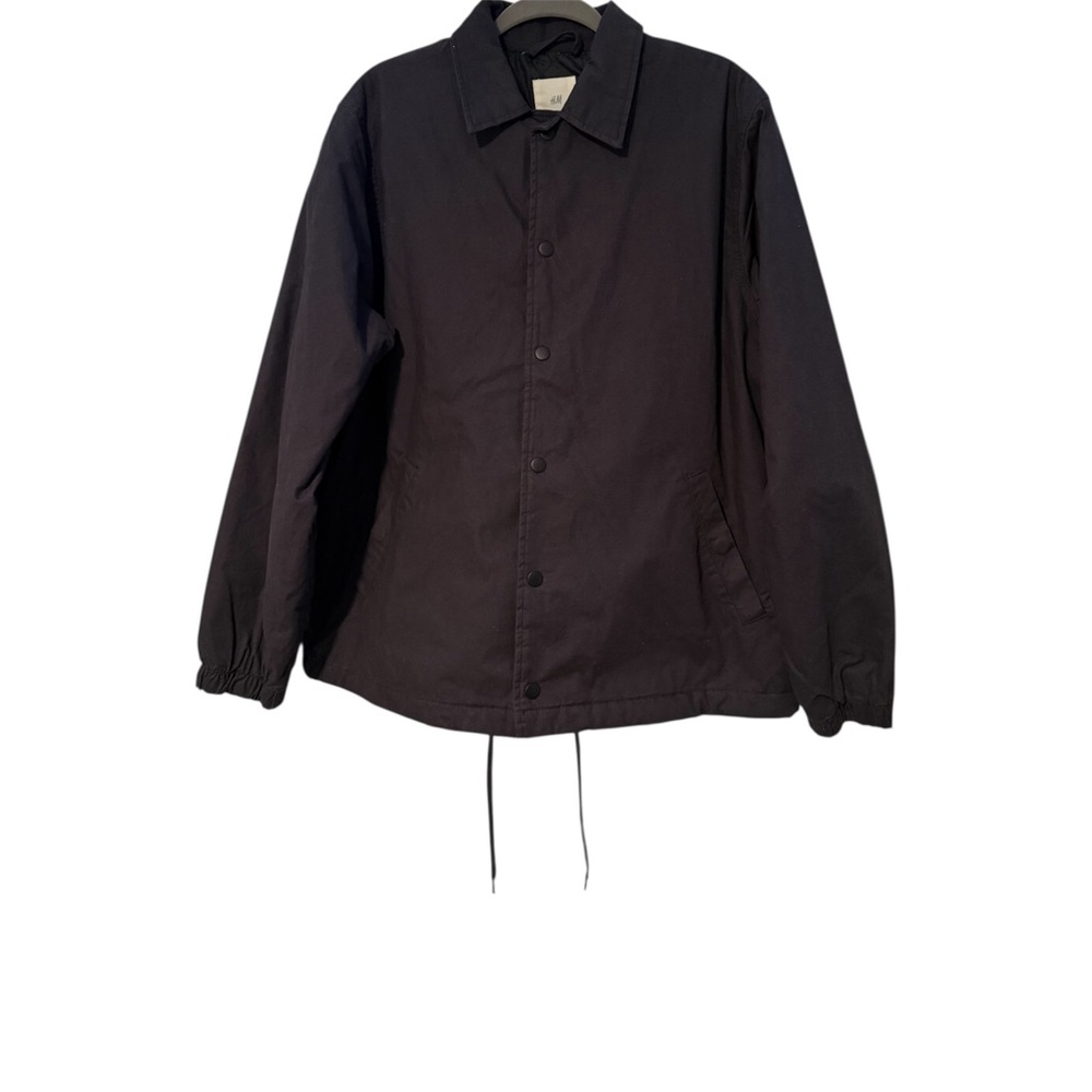 H&M Black Jacket with Elastic Cuffs Size Large